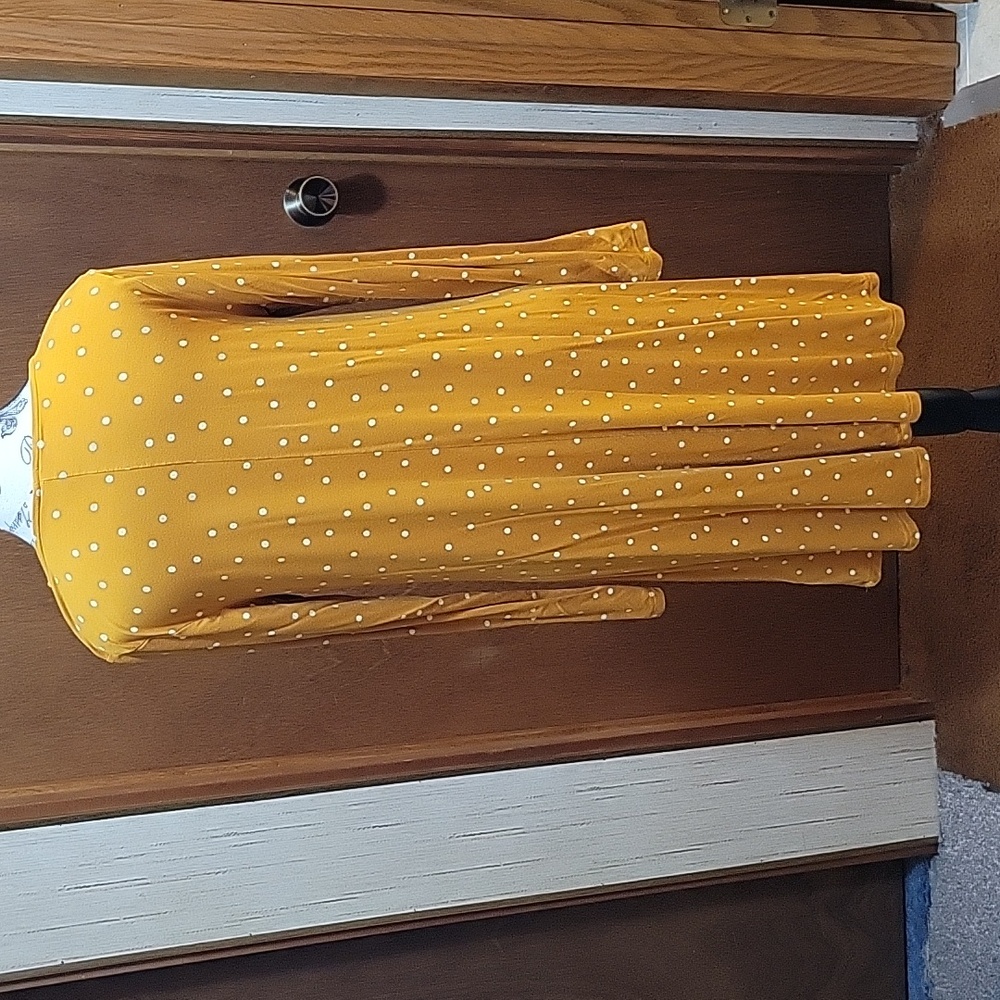 Rusty gold and white dots dress from Old Navy. Sz Md - Picture 3 of 3